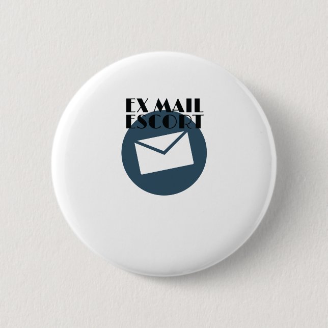 Retired Mailman Ex Mail Escort Mail Carrier Button (Front)
