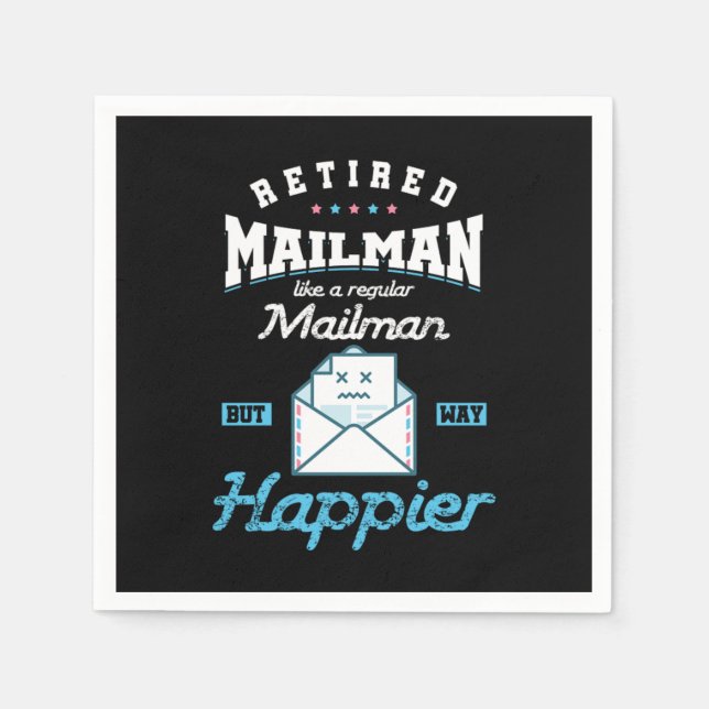 Retired Mailman Postal Worker Postman Post Office  Napkins (Front)
