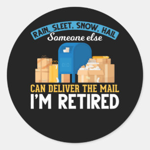 Retired Mailman Postal Worker Retirement Classic Round Sticker