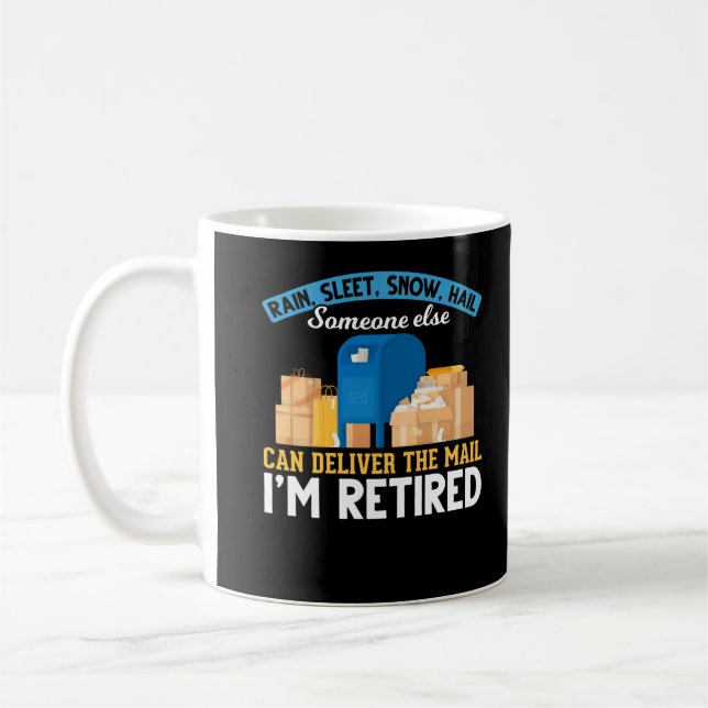 Retired Mailman Postal Worker Retirement Coffee Mug (Left)
