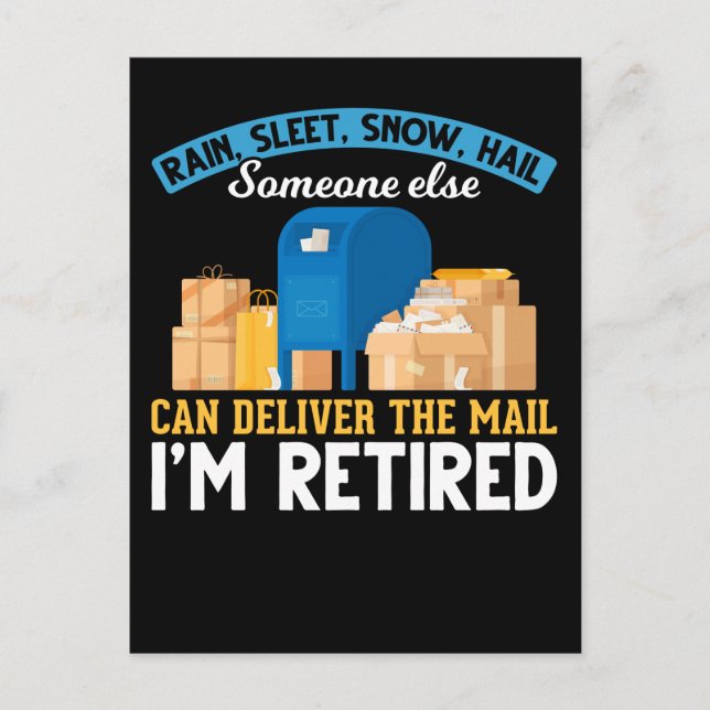 Retired Mailman Postal Worker Retirement Postcard (Front)
