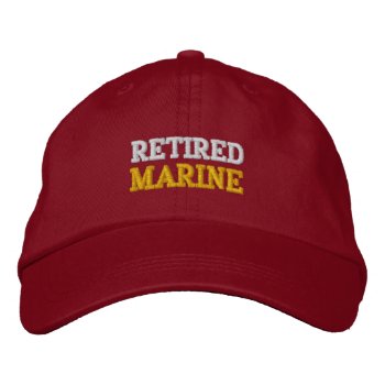 Retired Marine Embroidered Baseball Cap by Luzesky at Zazzle