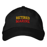 Retired Marine Embroidered Baseball Cap at Zazzle
