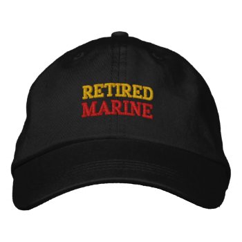 Retired Marine Embroidered Baseball Cap by Luzesky at Zazzle