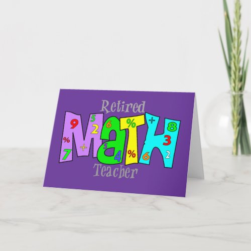 Retired Math Teacher Gifts Card