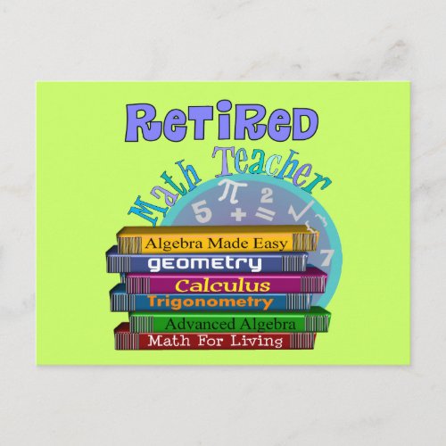 Retired Math Teacher Gifts Postcard