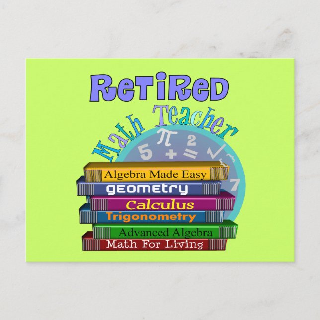 Retired Math Teacher Gifts Postcard (Front)
