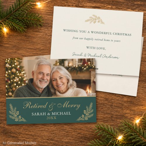 Retired & Merry First Christmas Retired Photo Card