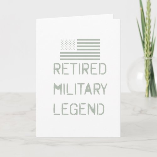 Retired Military Legend Veteran Soldier For Card