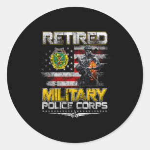 Retired Military Lice Veterans Day Patriotic Memor Classic Round Sticker