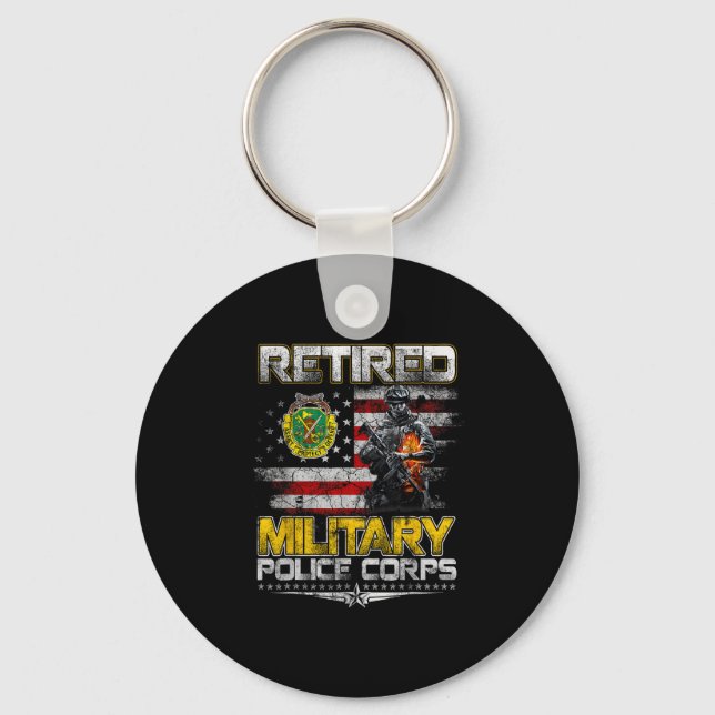 Retired Military Lice Veterans Day Patriotic Memor Keychain (Front)