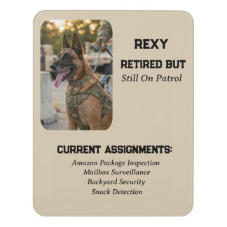 Retired Military Working Dog Door Sign
