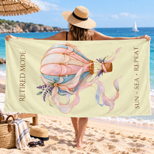 Retired Mode Beach Travel Adventure Gift Towel