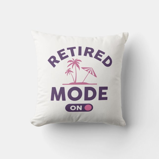Retired Mode On Throw Pillow (Front)