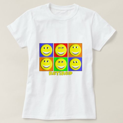 RETIRED Multi Smileys Design T_Shirt