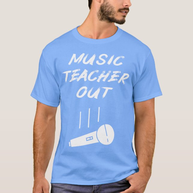 Retired Musiceacher Out Mic Drop End Of Year vinta T-Shirt (Front)