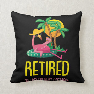 Retired My Problem Anymore Grandma Flamingo Throw Pillow
