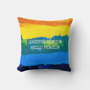 Retired Name Funny Hello Pension Artistic Painted Throw Pillow