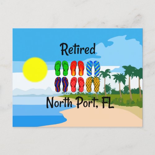 Retired North Port FL beach design Postcard