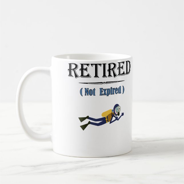 Retired Not Expired Scuba Diving Coffee Mug (Left)