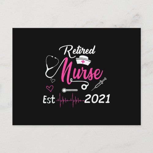 Retired Nurse 2021 Nursing Retirement Est 2021 Announcement Postcard