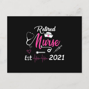 Retired Nurse 2021 Nursing Retirement Est. 2021 Invitation Postcard