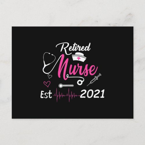 Retired Nurse 2021 Nursing Retirement Est 2021 Invitation Postcard