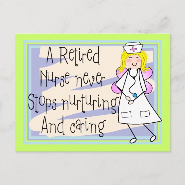 Retired Nurse Angel Art Cards & Gifts (Front)