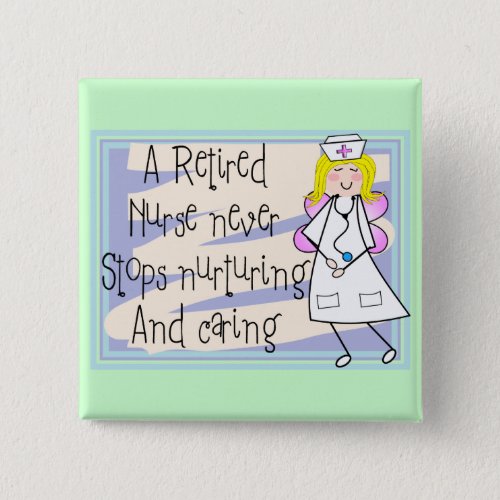 Retired Nurse Angel Art Cards  Gifts Button