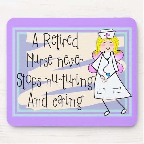 Retired Nurse Angel Art Cards  Gifts Mouse Pad