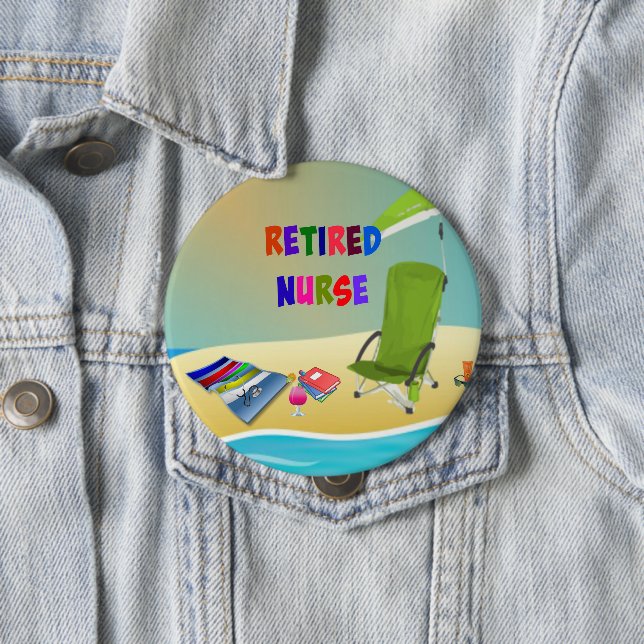 Retired Nurse, Fun in the Sun Button (In Situ)