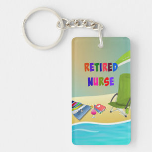 Retired Nurse, Fun in the Sun Keychain