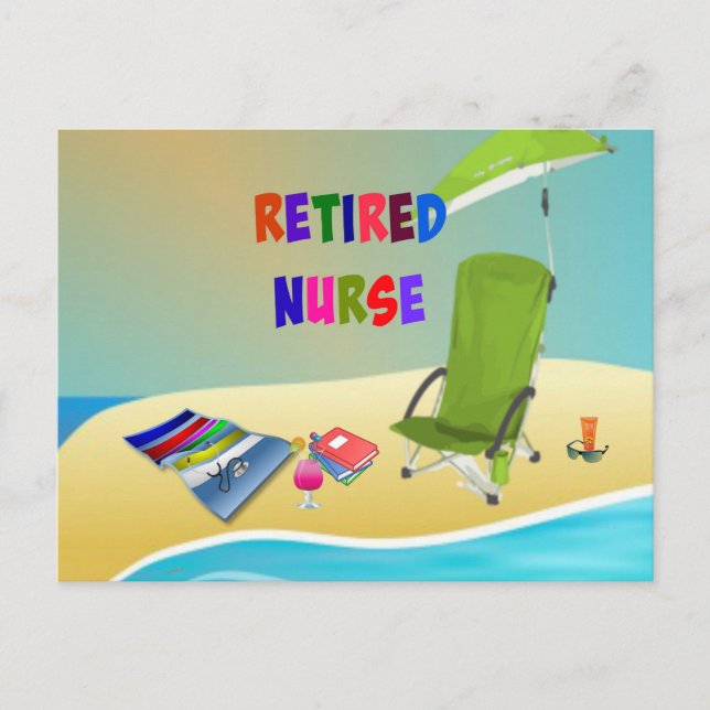 Retired Nurse, Fun in the Sun Postcard (Front)