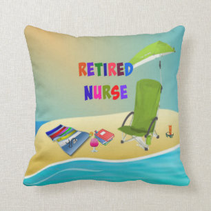 Retired Nurse, Fun in the Sun Throw Pillow