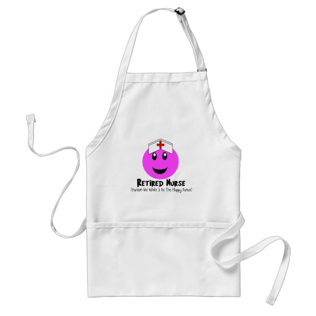 Retired Nurse Gifts "Happy Dance Pink Adult Apron (Front)
