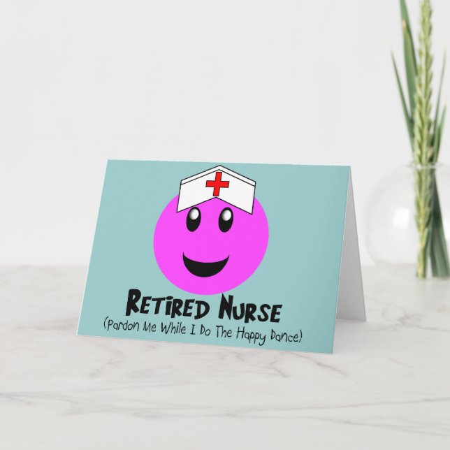 Retired Nurse Gifts "Happy Dance Pink Card (Front)