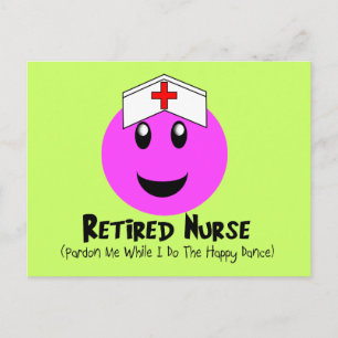 Retired Nurse Gifts "Happy Dance Pink Postcard