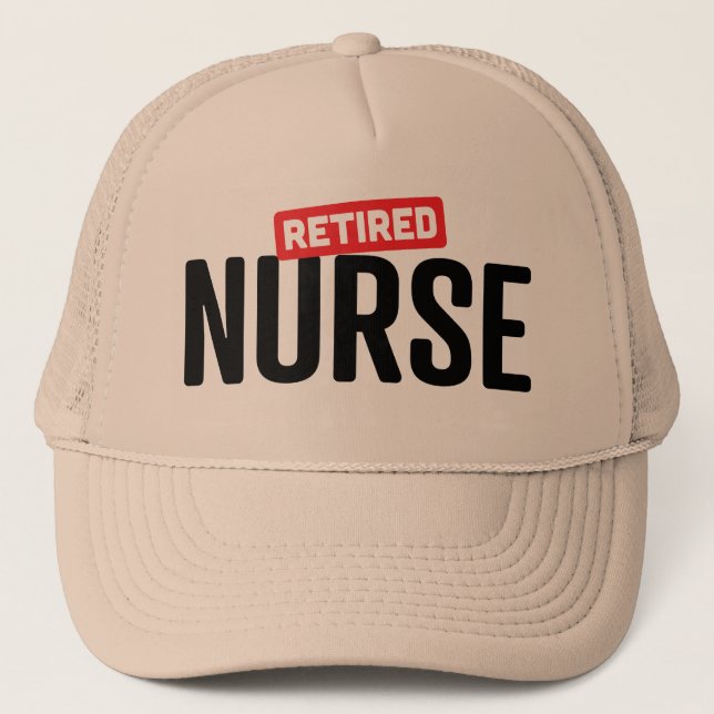 retired nurse graphic trucker hat (Front)