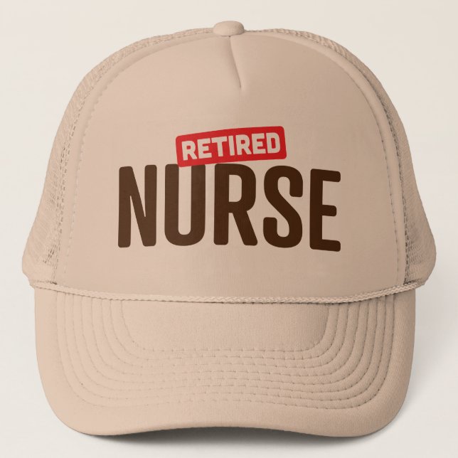retired nurse graphic trucker hat (Front)