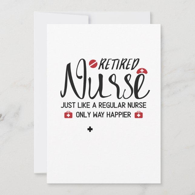 Retired Nurse Great Gift Retired Nurse Card (Front)