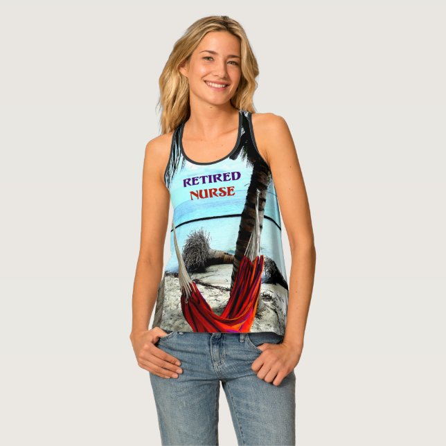 Retired Nurse, Hammock on the Beach Tank Top (Front Full)