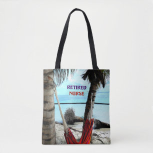 Retired Nurse, hammock on the beach Tote Bag