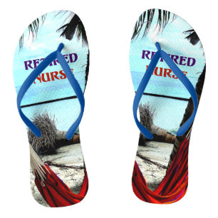 Retired Nurse, Hammock under the Palm Trees Flip Flops