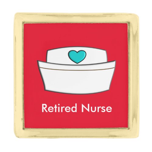 Retired Nurse Lapel Pin Nurse Cap Design Blue