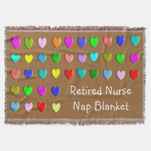 Retired Nurse Nap Blanket Hearts