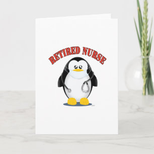 Retired Nurse Penguin Card