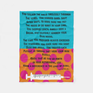 Retired Nurse Poem Fleece Blanket #2