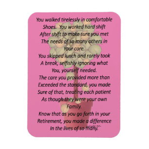 Retired Nurse Poem Magnet