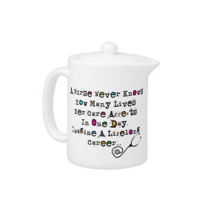 Retired Nurse Poem Teapot