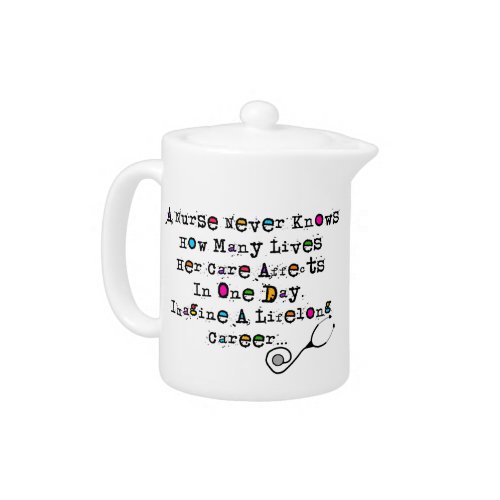 Retired  Nurse Poem Teapot